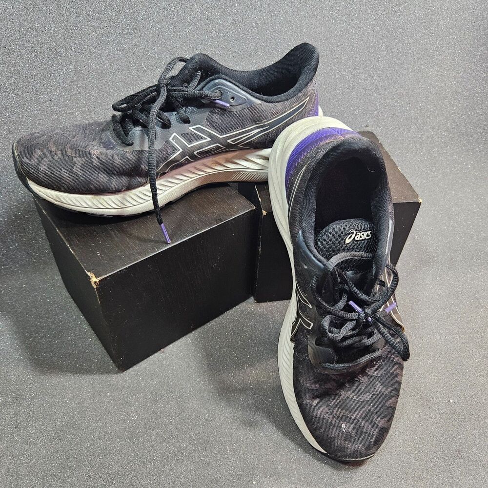 ASICS Gel Contend 7 Women’s 8 Black Purple Running Walking Shoes 1012A911